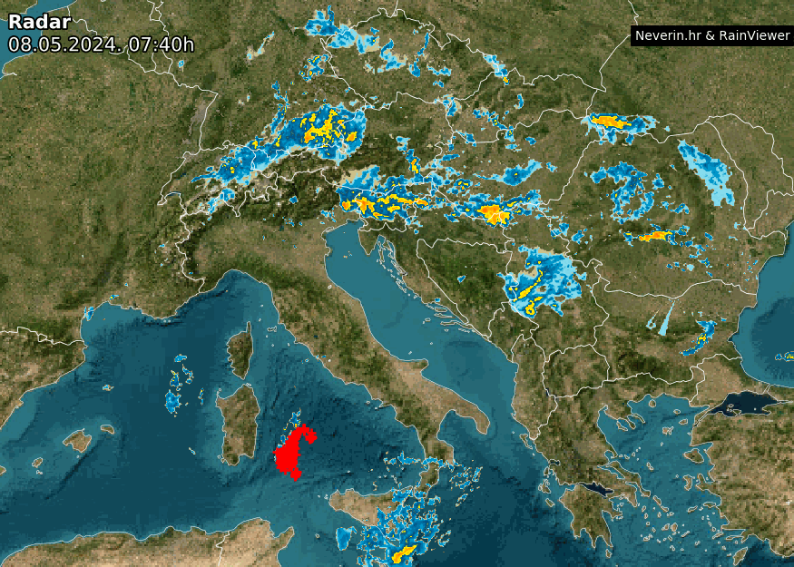 Meteo radar Europa animacija