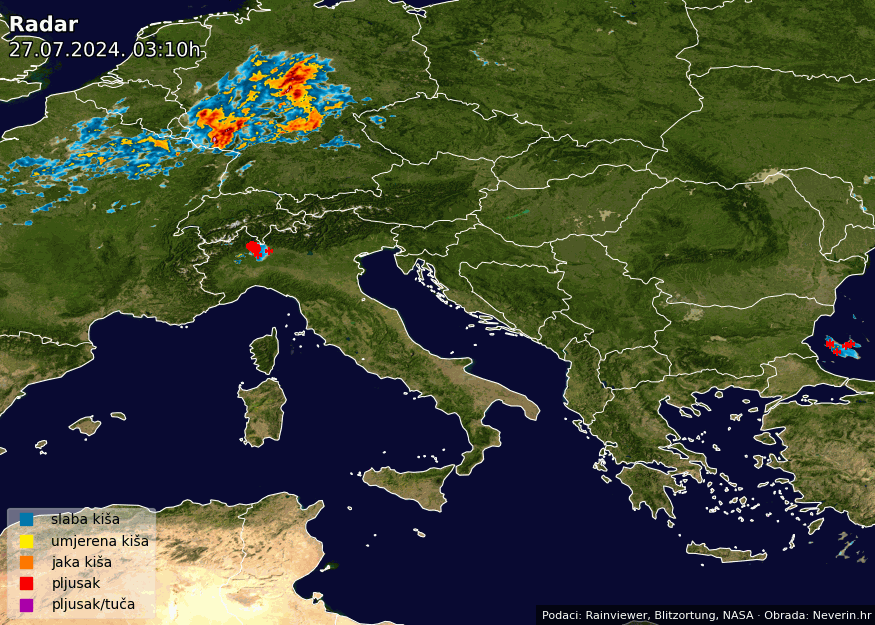 Vremenski radar Evropa