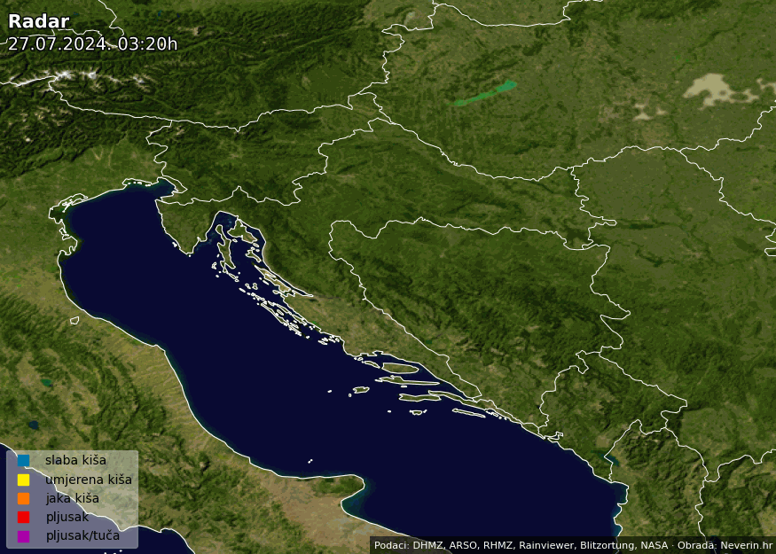 Vremenski radar Hrvaška