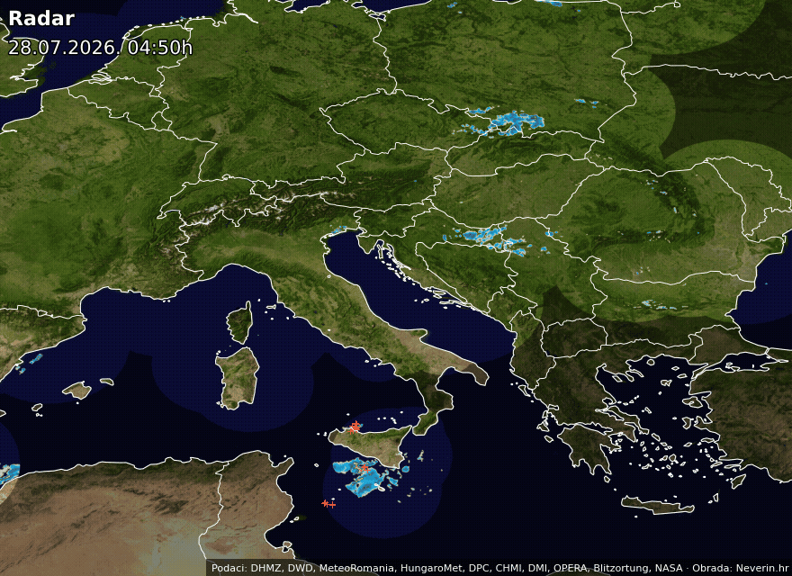 Wetterradar Mitteleuropa