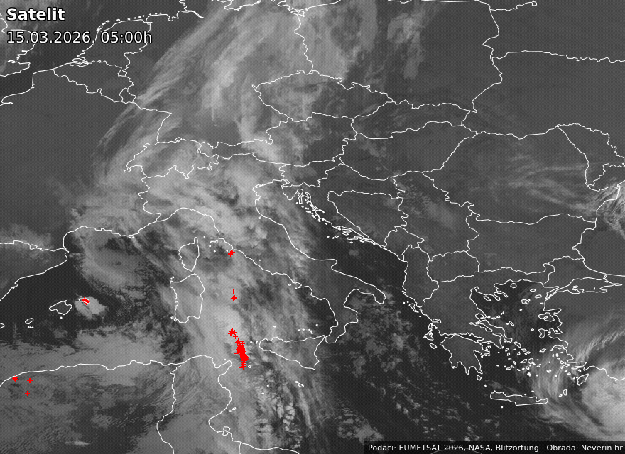 Satelitska slika Evrope Satelitska slika Evrope