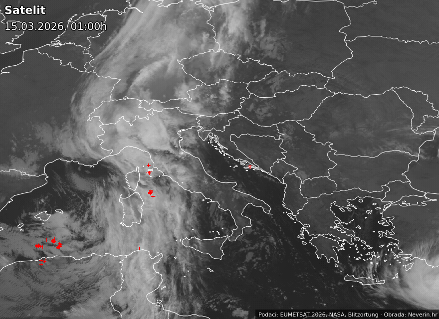 Satelitska slika Evrope Satelitska slika Evrope
