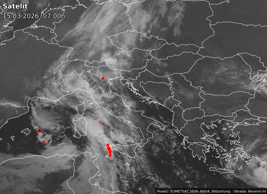 Satelitska slika Evrope Satelitska slika Evrope
