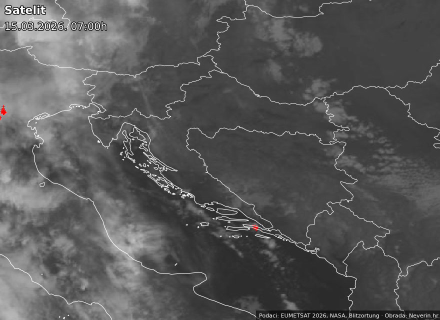 Satelitska slika Hrvaške Satelitska slika Hrvaške
