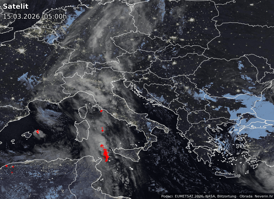 Satelitska slika Evrope Satelitska slika Evrope