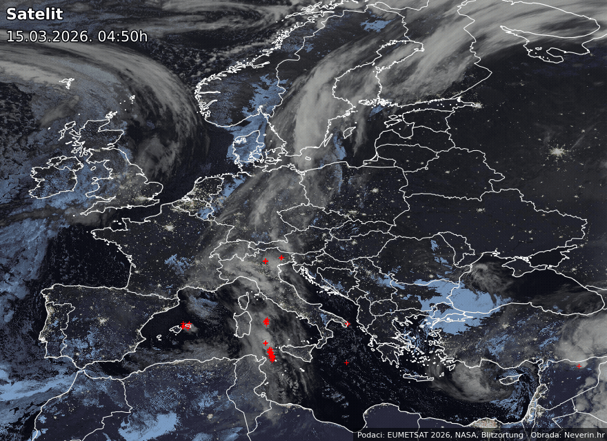 Satelitska slika Evrope Satelitska slika Evrope