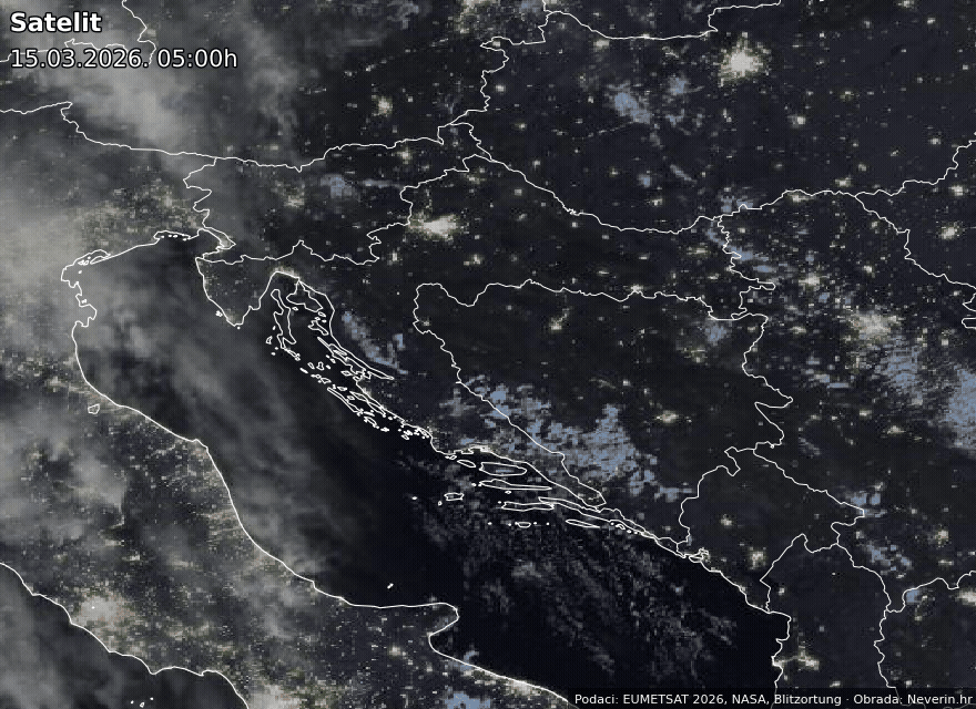 Satelitska slika Hrvaške Satelitska slika Hrvaške