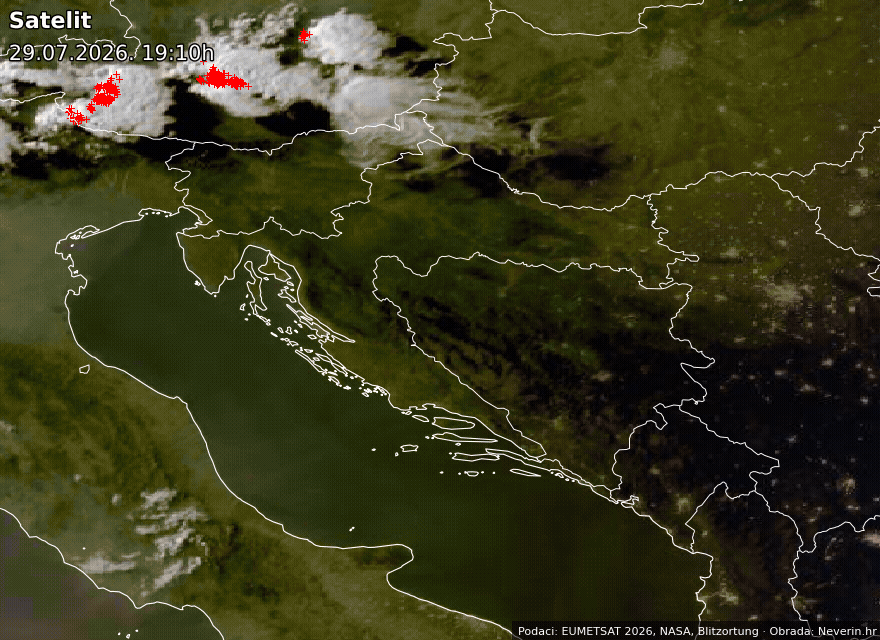 Satelitska slika Hrvaške Satelitska slika Hrvaške