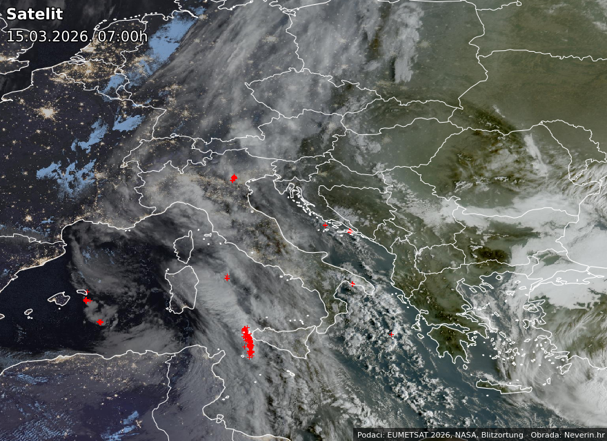 Satelitska slika Evrope Satelitska slika Evrope