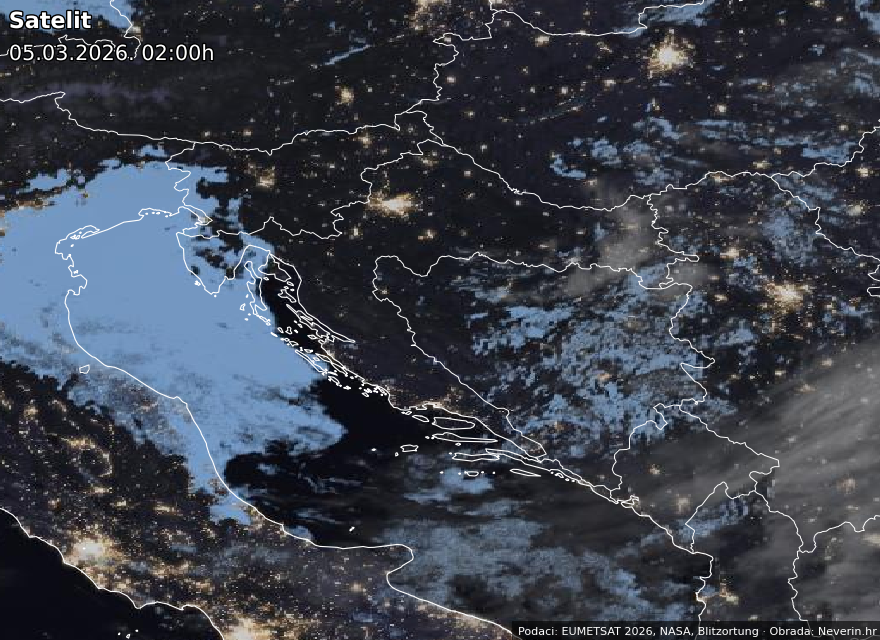 Satelitska snimka Hrvatske
