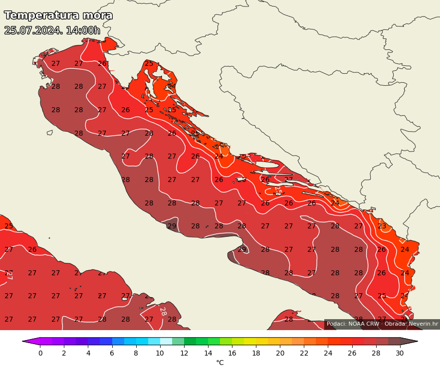 Meerestemperatur Kroatien